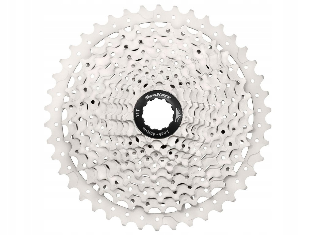 kaseta 10-rzędowa 11-40 Sunrace MS3 pod standardowy bębenek Srebrn CS-M4100