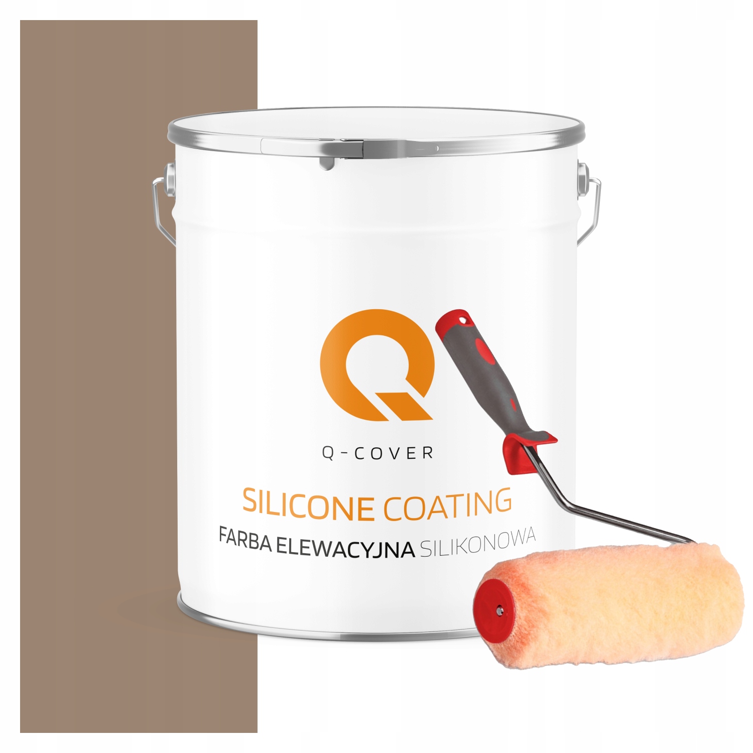 Vonkajšia fasádna farba na omietku 5L, orechová farba valček