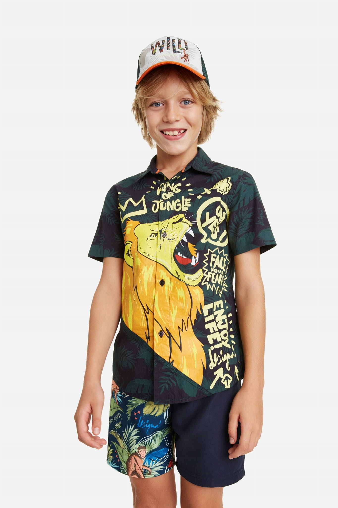 DESIGUAL Рубашка детская с коротким рукавом король лев