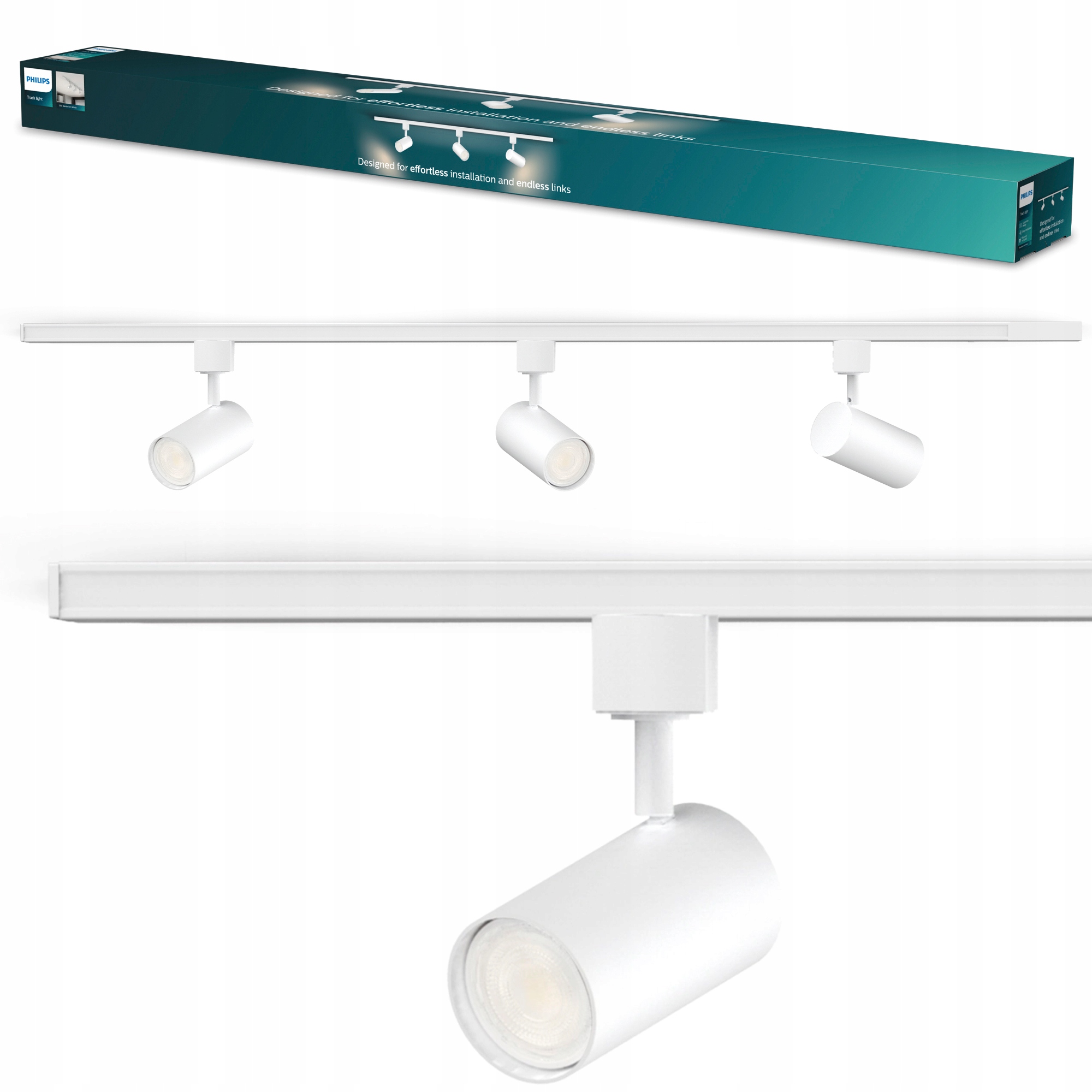 Sada Koľajnicový kábel 1 m 3x lampa Reflektor GU10 EasyLink Zilo Philips