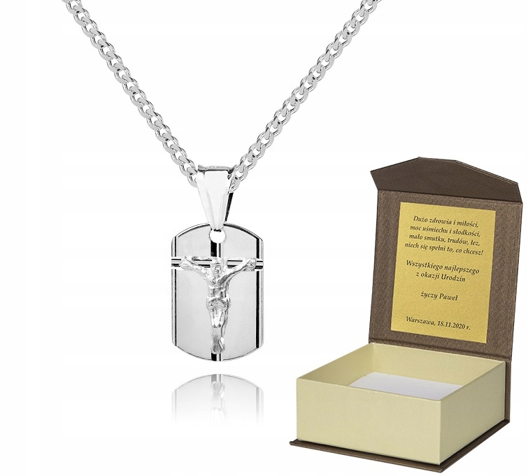 925 Stříbrný řetízek medailonek Dedikace 40 cm LM43