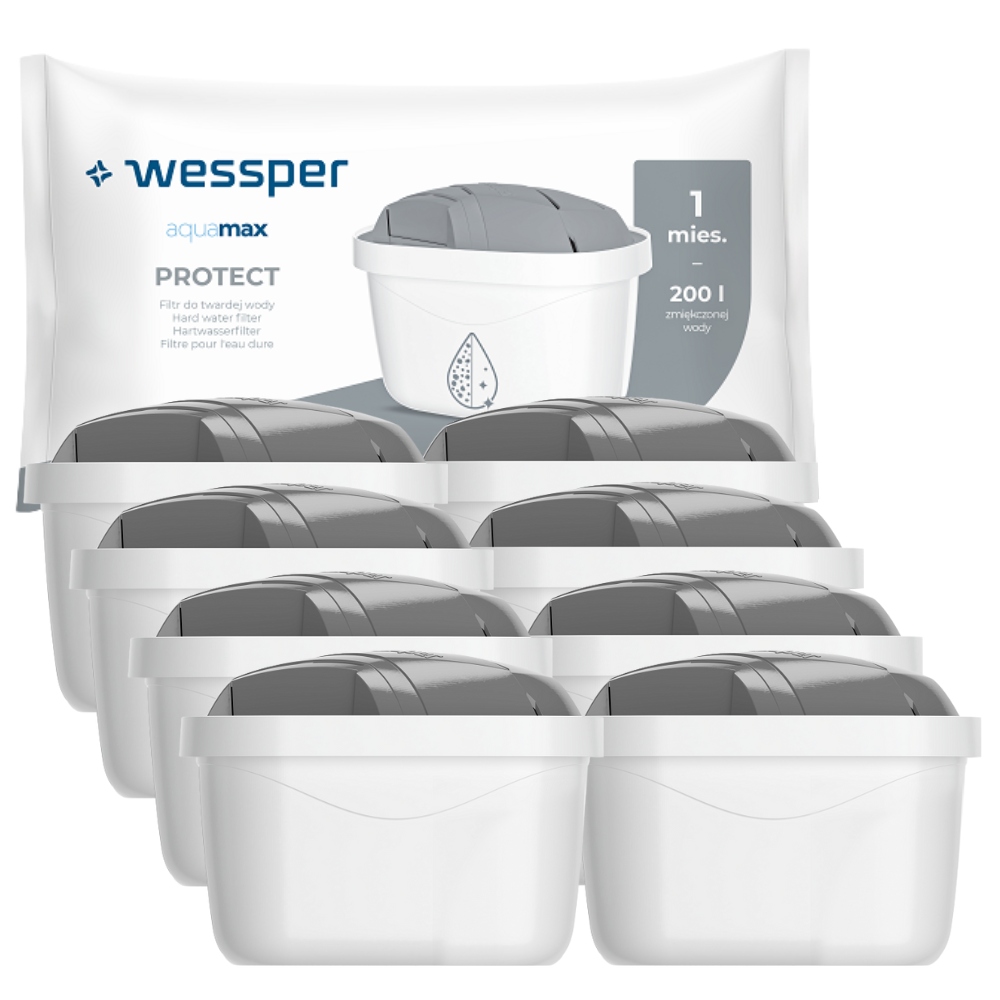 8x Filtr Do Twardej Wody Wessper AquaMax Protect filtry do wody dzbanka