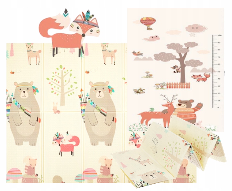 PIANKOWA DWUSTRONNA MATA EDUKACYJNA XPE 200x180cm