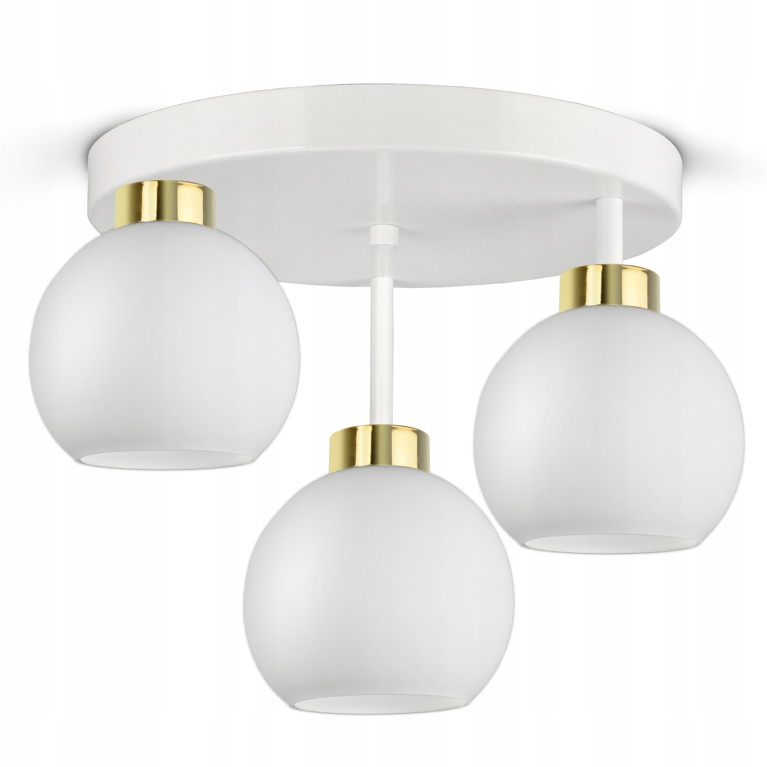 Lampa Wisząca Sufitowa Żyrandol Biała Szklane Kule White Glass ER3 Led E27