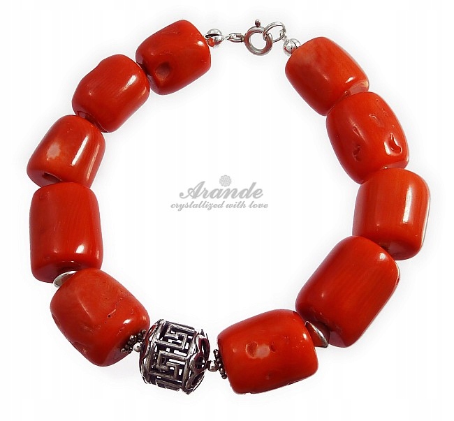 Krásný Náramek Z Přírodního Korálu Stříbro