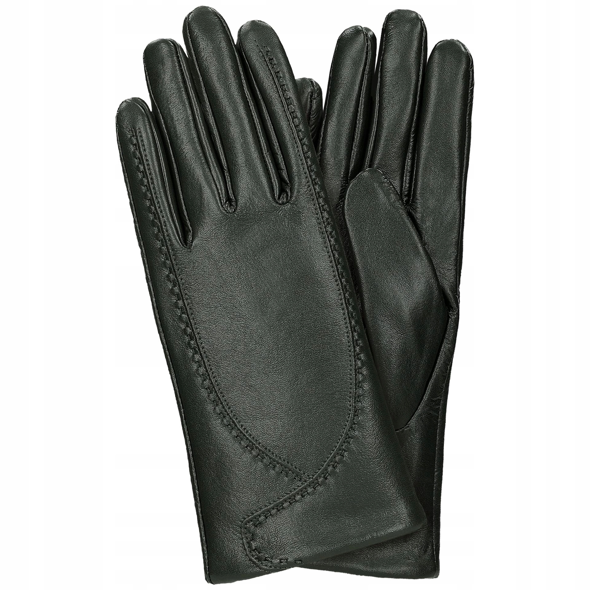 Zelené kožené rukavice s funkcí dotykové obrazovky vel. L