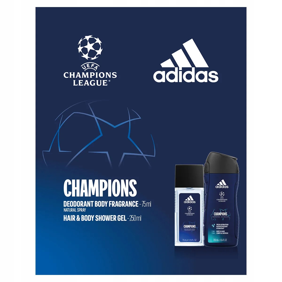 2x Adidas Uefa VIII Men Zestaw Dns+ Żel