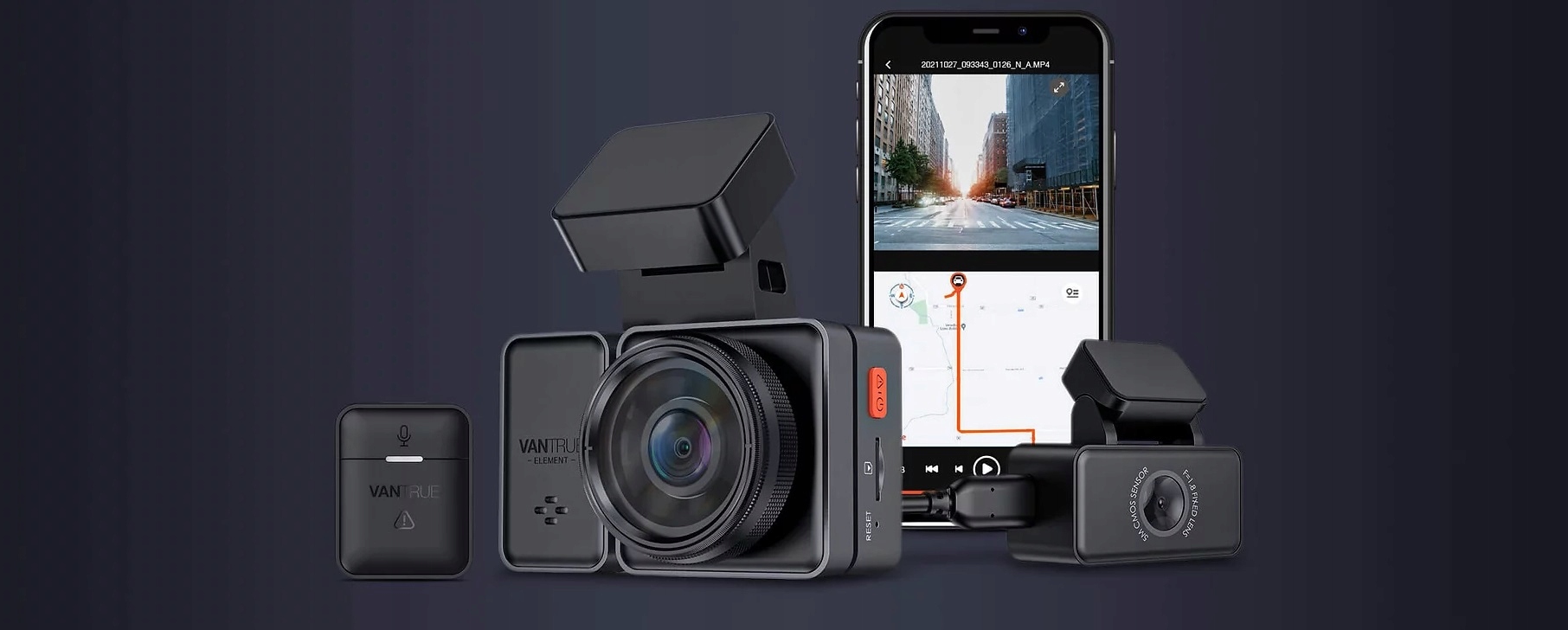 Vantrue E2 WIFI PILOT KOMENDY +ACC adapter Marka Vantrue