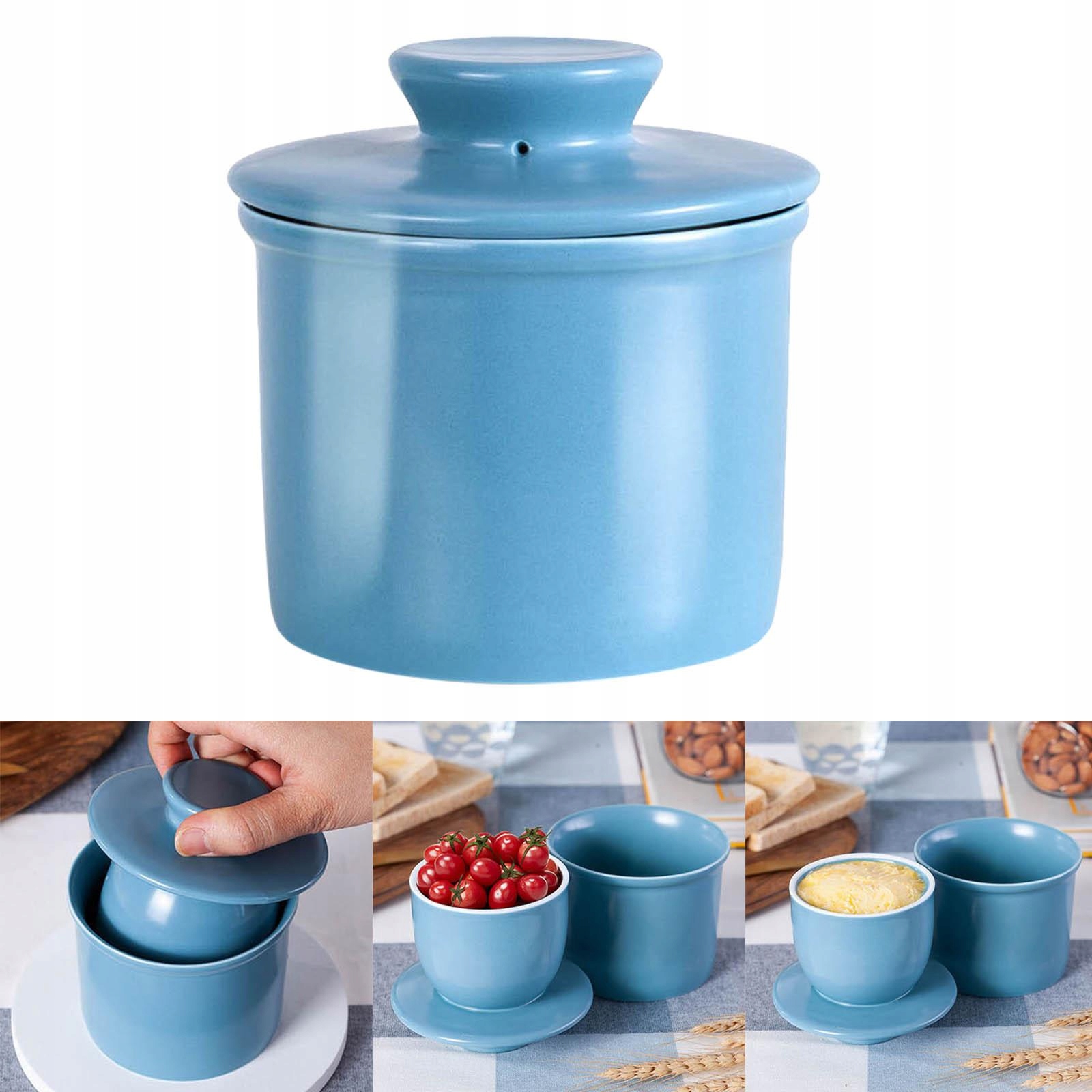 Porcelanowy pojemnik na masło z pokrywką wodną Marka inna