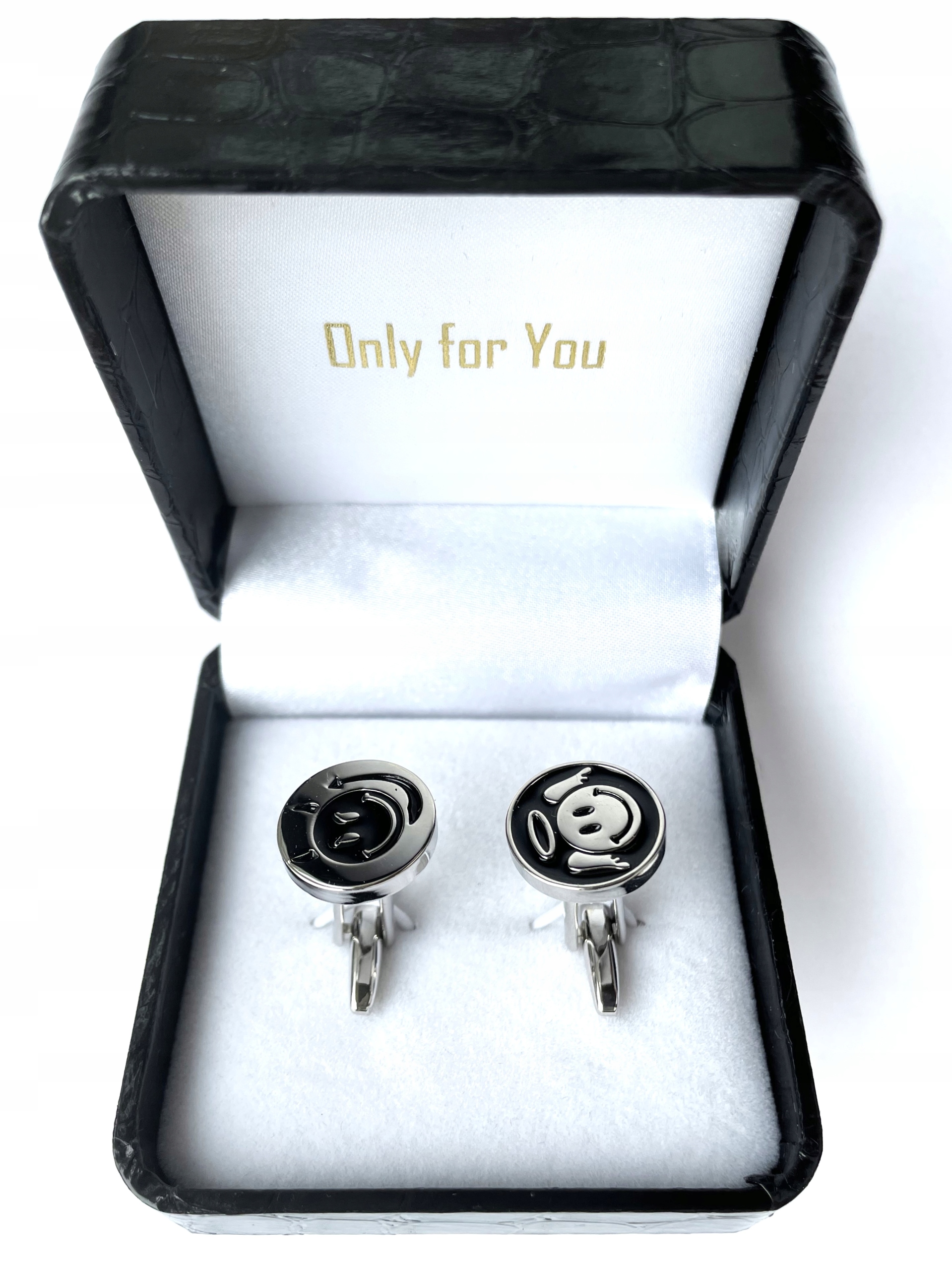 Manžetové knoflíčky Exc Anděl a ďábel pro muže anděla Satana stříbro