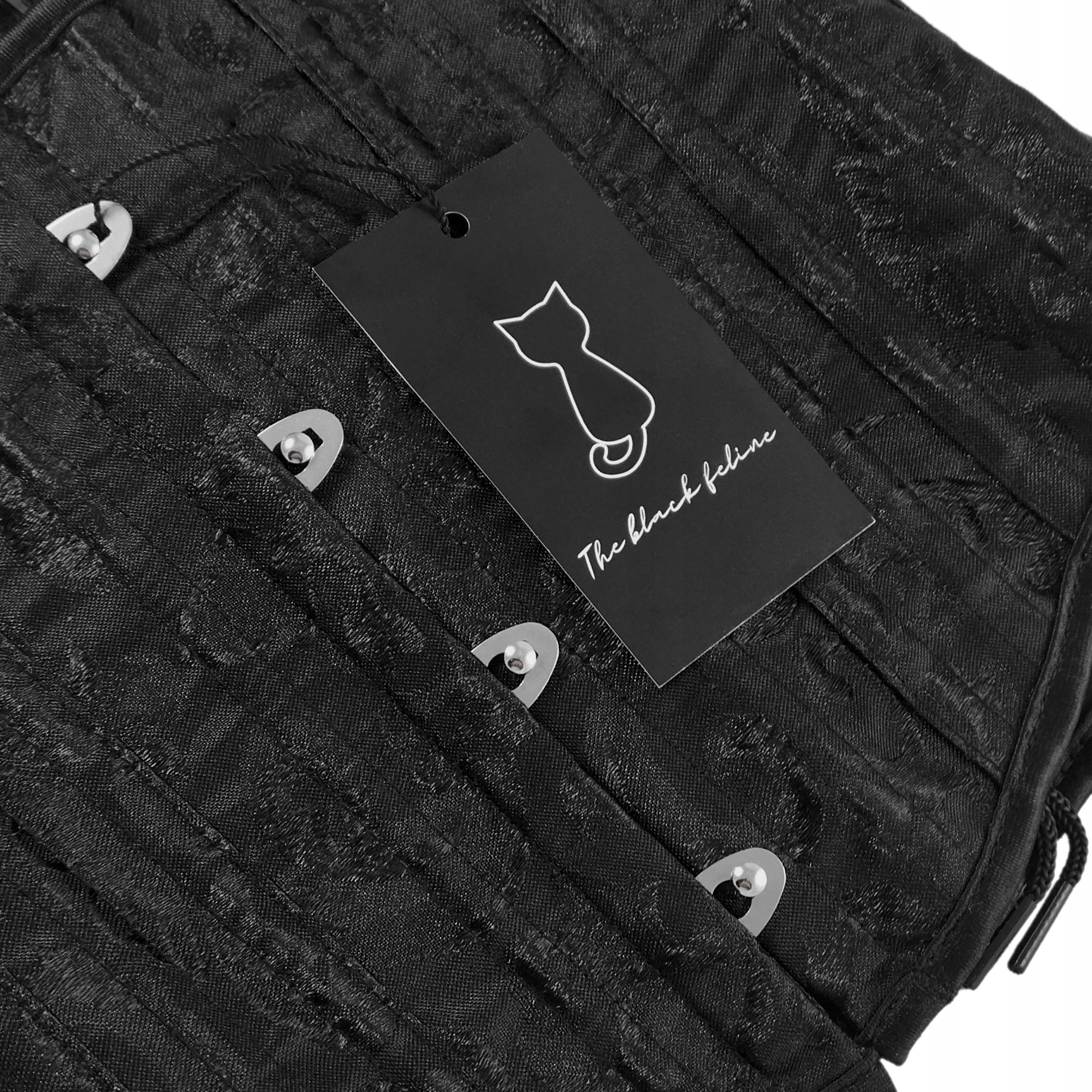 Czarny GOTYCKI gorset pas modelujący talię XS-XL Materiał dominujący elastan