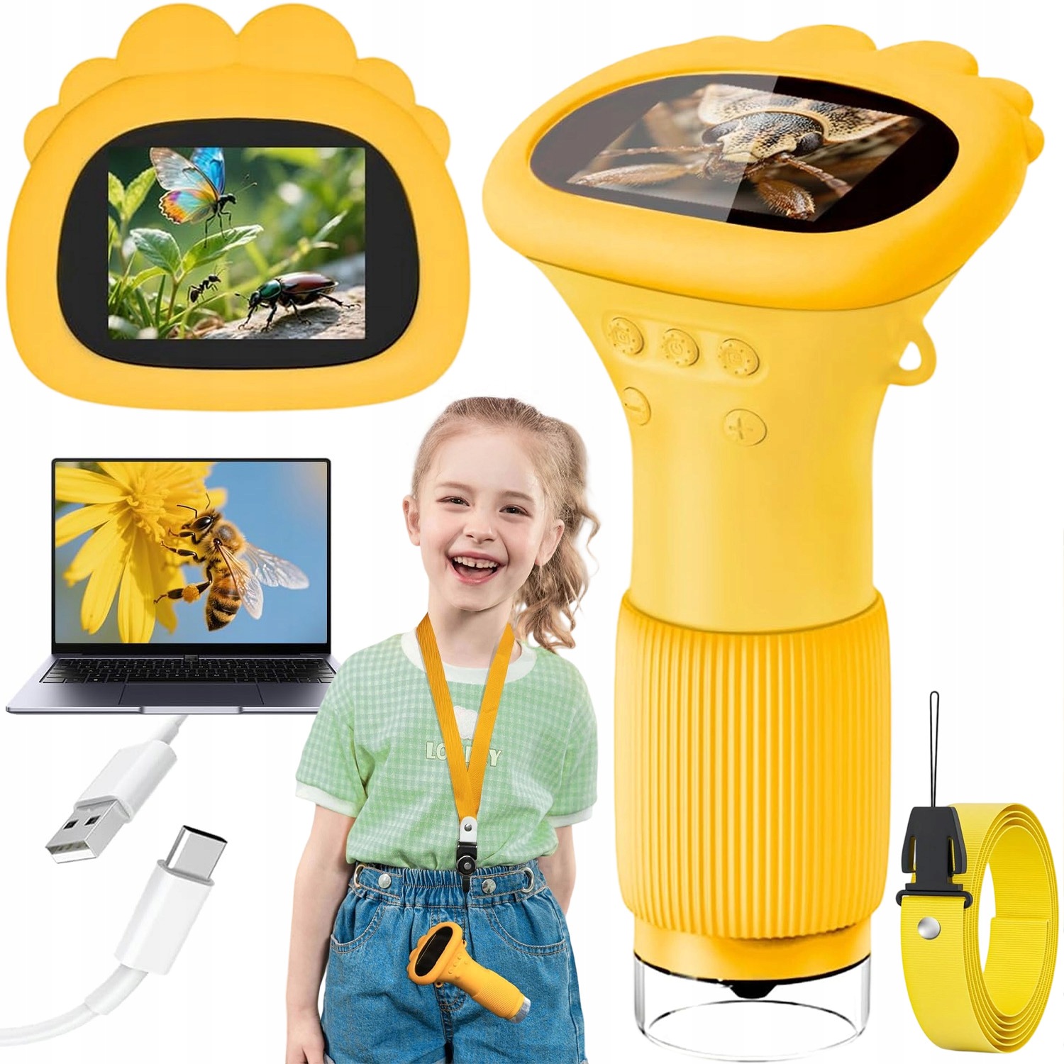 Digitální Kapesní Optický Mikroskop Pro Děti S Led Přiblížením 1000X Hd