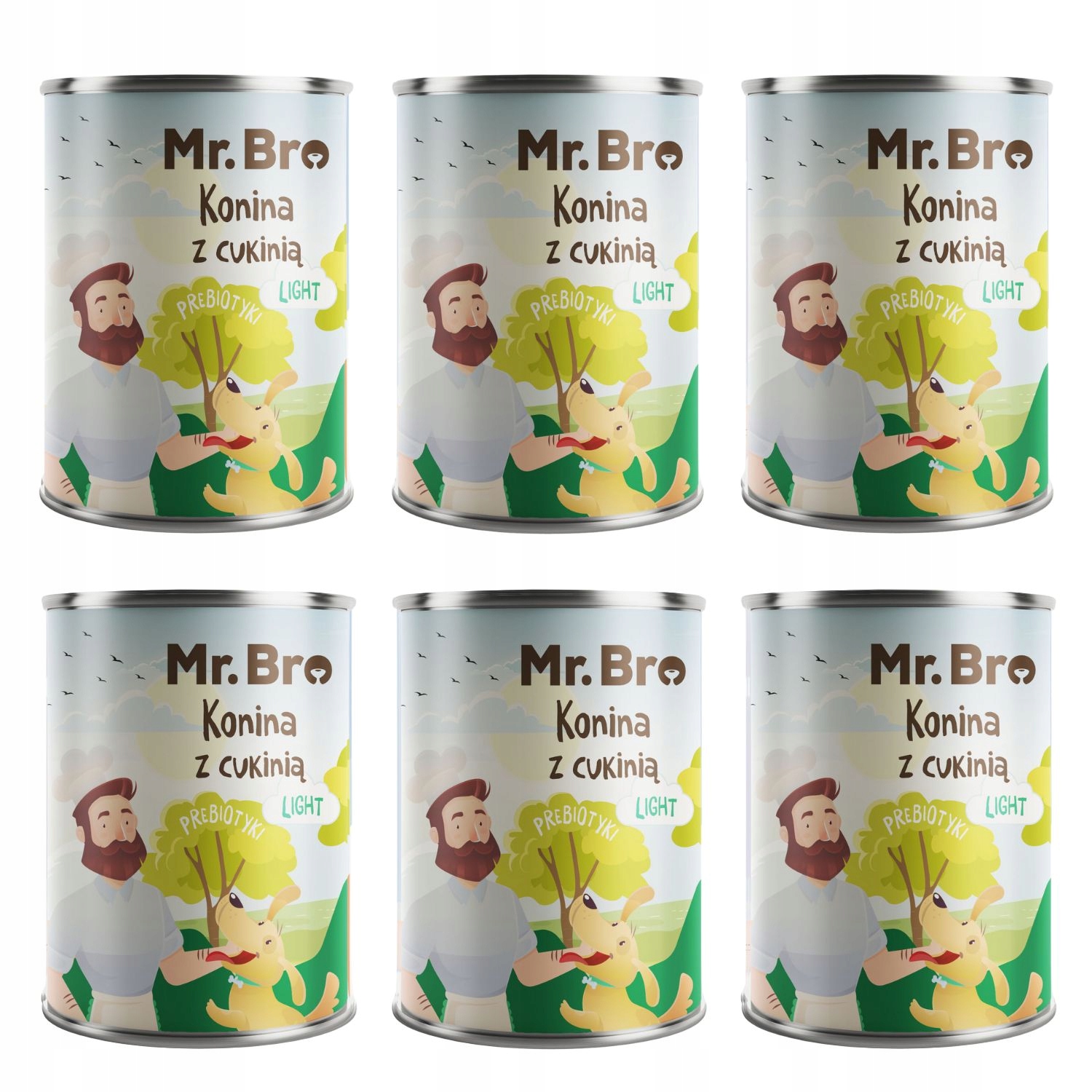 Mr. Bro Light Konina z Cukinią z Prebiotykami 6x 400g Zestaw