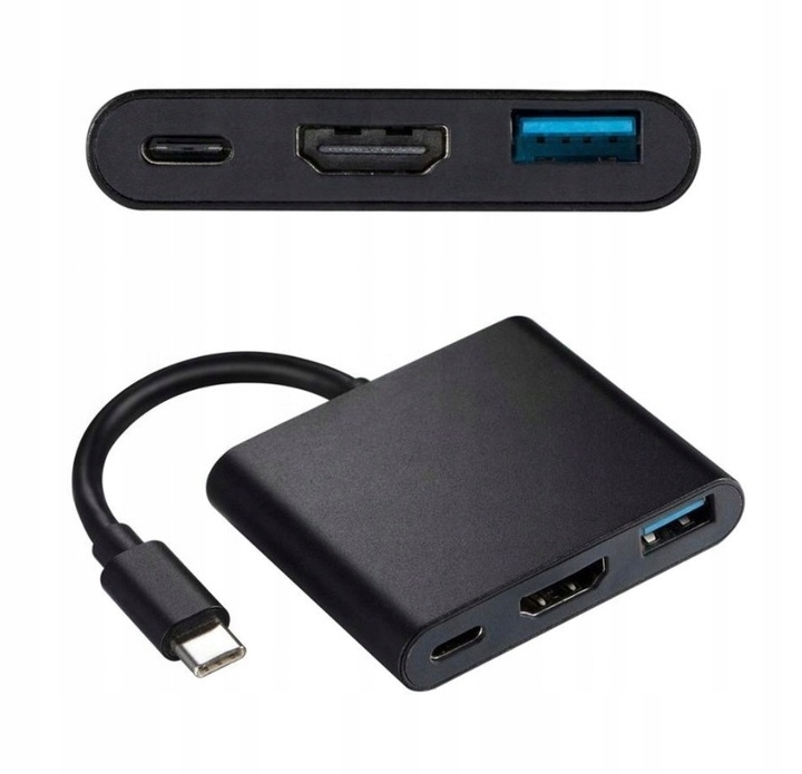 HUB USB-C Adapter Przejściówka HDMI 4k USB 3.0 PD do Windows/Linux/Mac