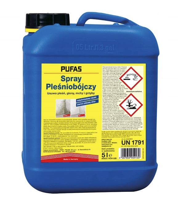 Spray pleśniobójczy Pufas 5L środek na pleśń wilgoć łazienka grzyby kuchnia