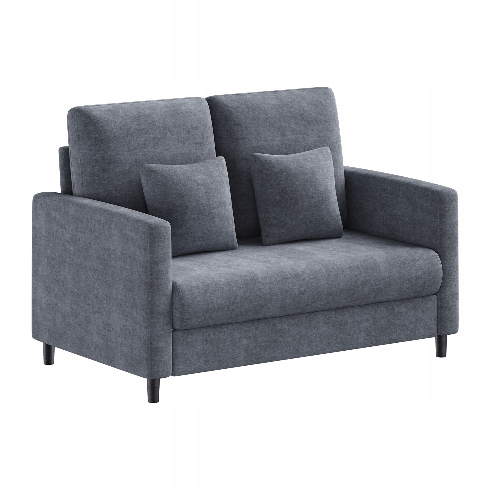 Loveseat Sofa, kanapa, drewniana noga, szara