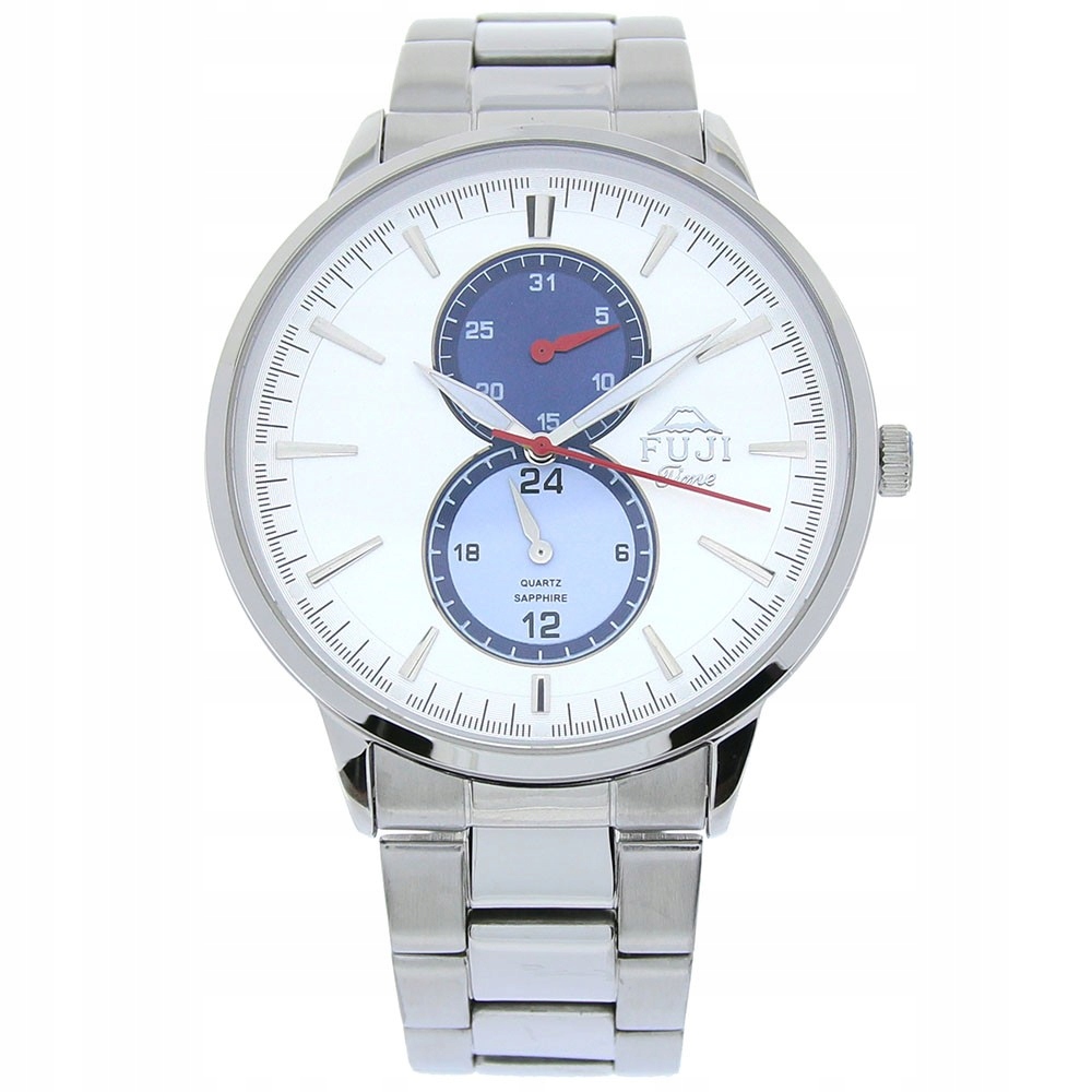 Zegarek Fuji Time M7108QS Silver/Blue [+grawer]