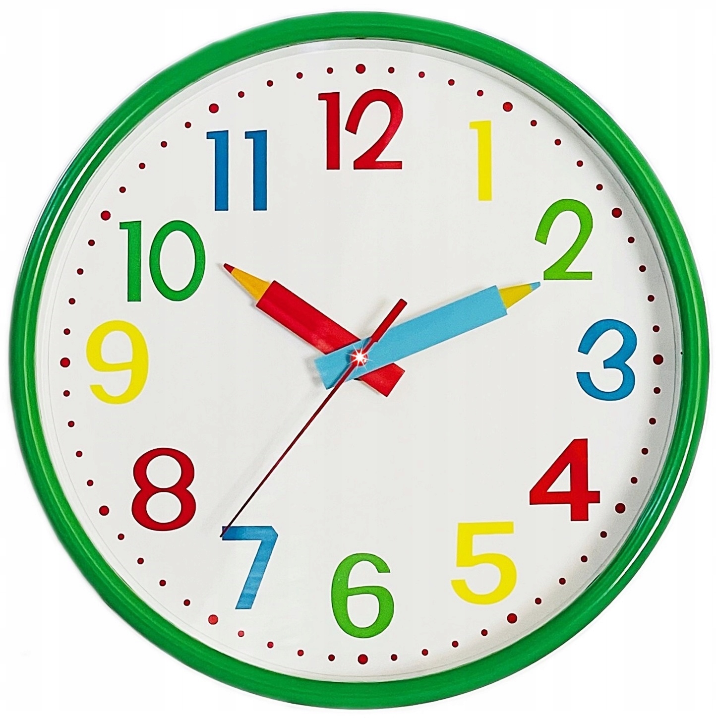 

Zegar Ścienny Na Ścianę Dla Dzieci Kredki zielony