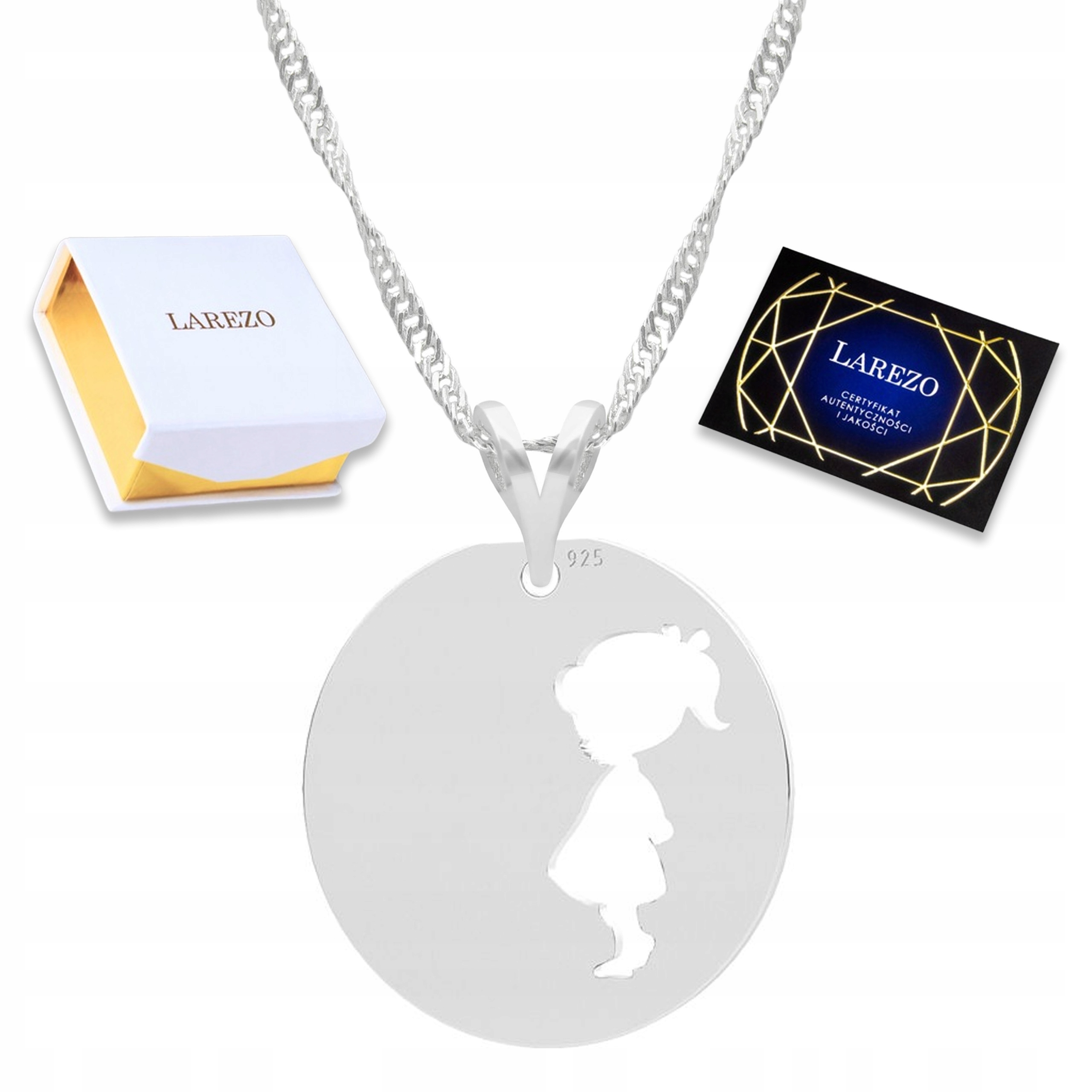 Stříbrný náhrdelník Dívka Dcera Kolečko Kulatá destička Stříbro 925