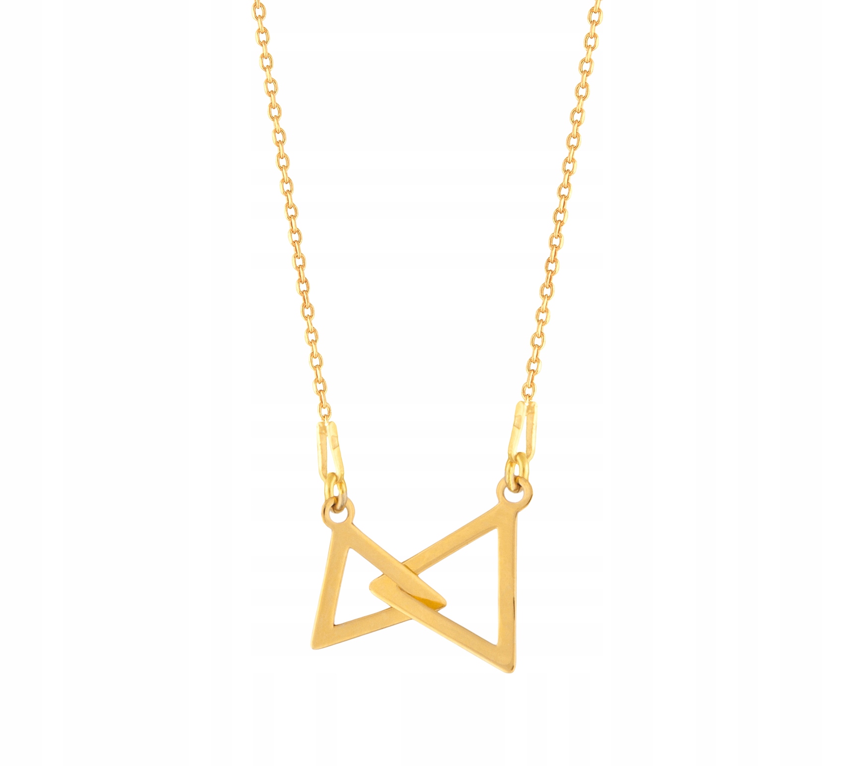 

Naszyjnik złoty Trójkąt trójkąty dwa srebro 925