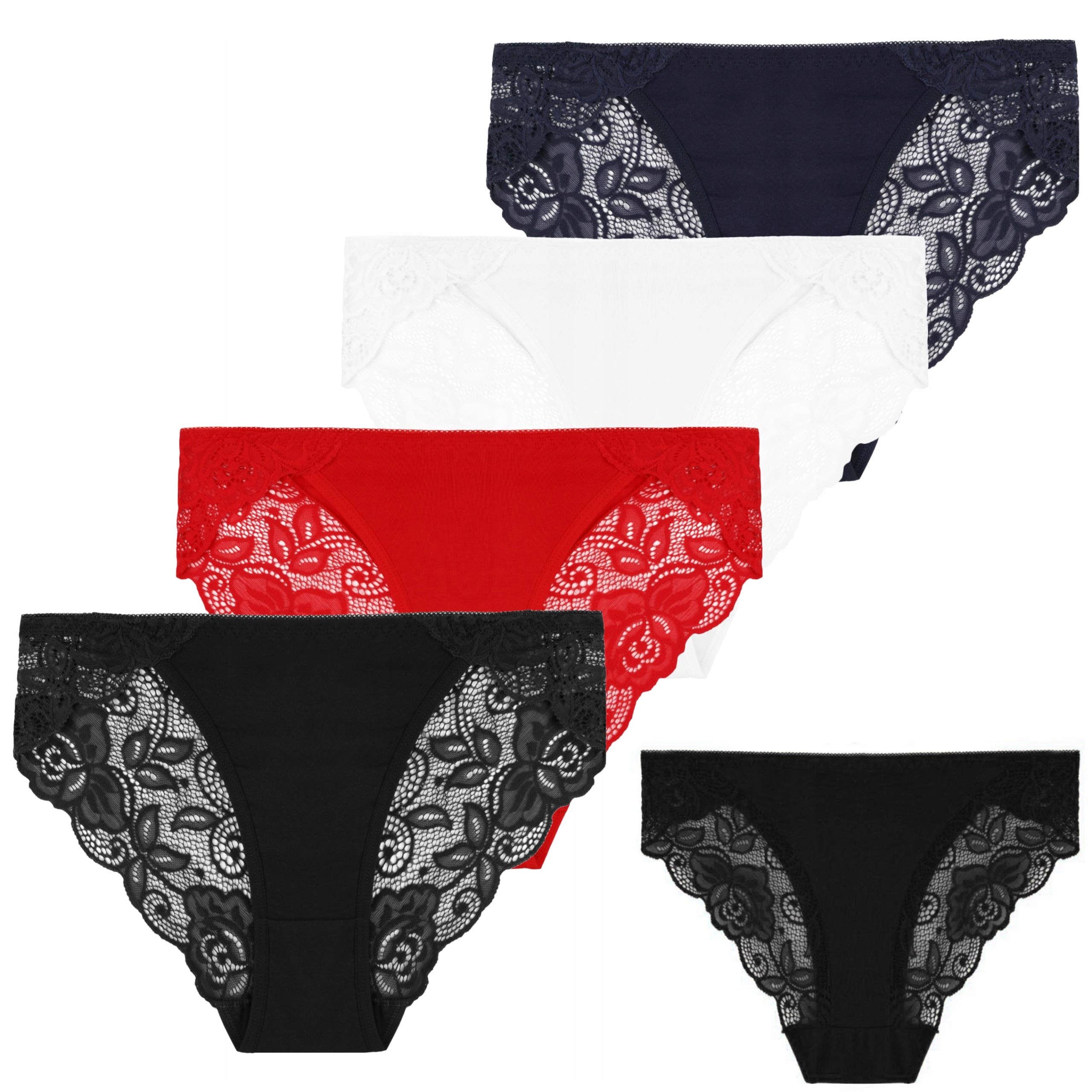 Moraj kalhotky s Krajkou, bavlněné kalhotky, sada 4 Barev L