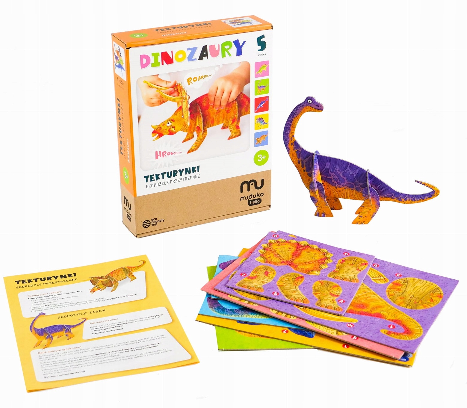 

Ekopuzzle 3D Przestrzenne Tekturynki Dinozaury Mud