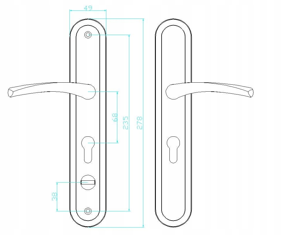 KLAMKA DO DRZWI CHIŃSKICH MODEL XLD LEWA PROMOCJA Marka CAM