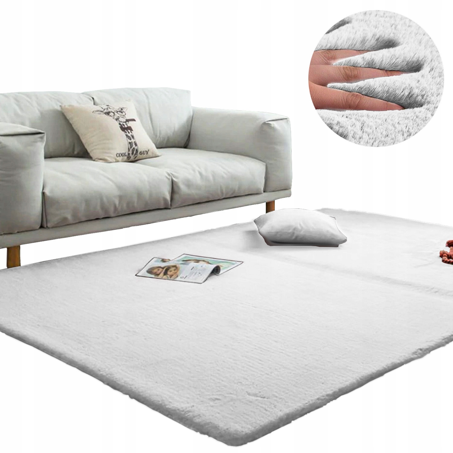

Pluszowy miękki Dywan Rabbit futro królika 200x250