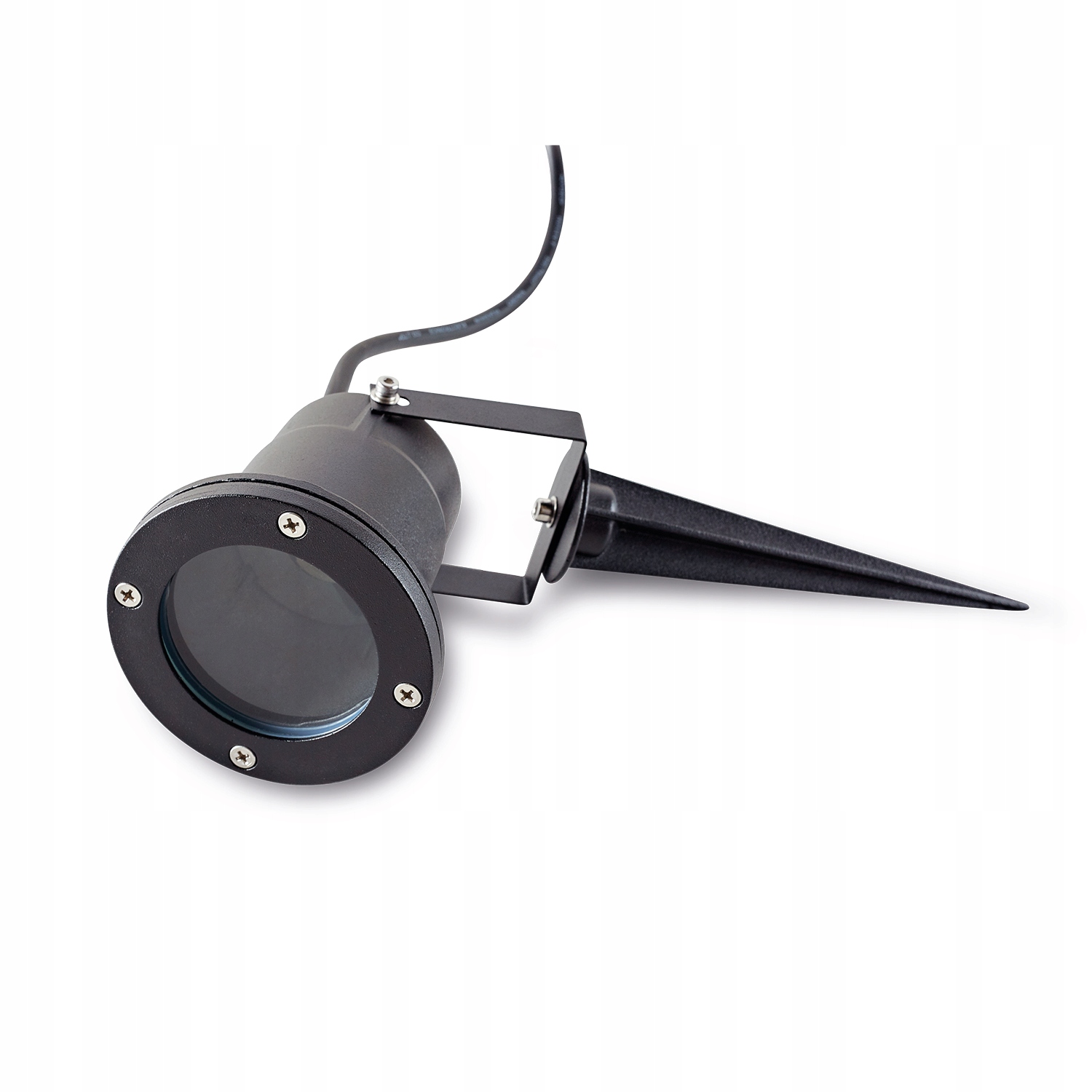 ZESTAW 3x Lampa ogrodowa PORTO + 3x żarówka GU10 3W premium ZIMNA Klasa efektywności energetycznej E