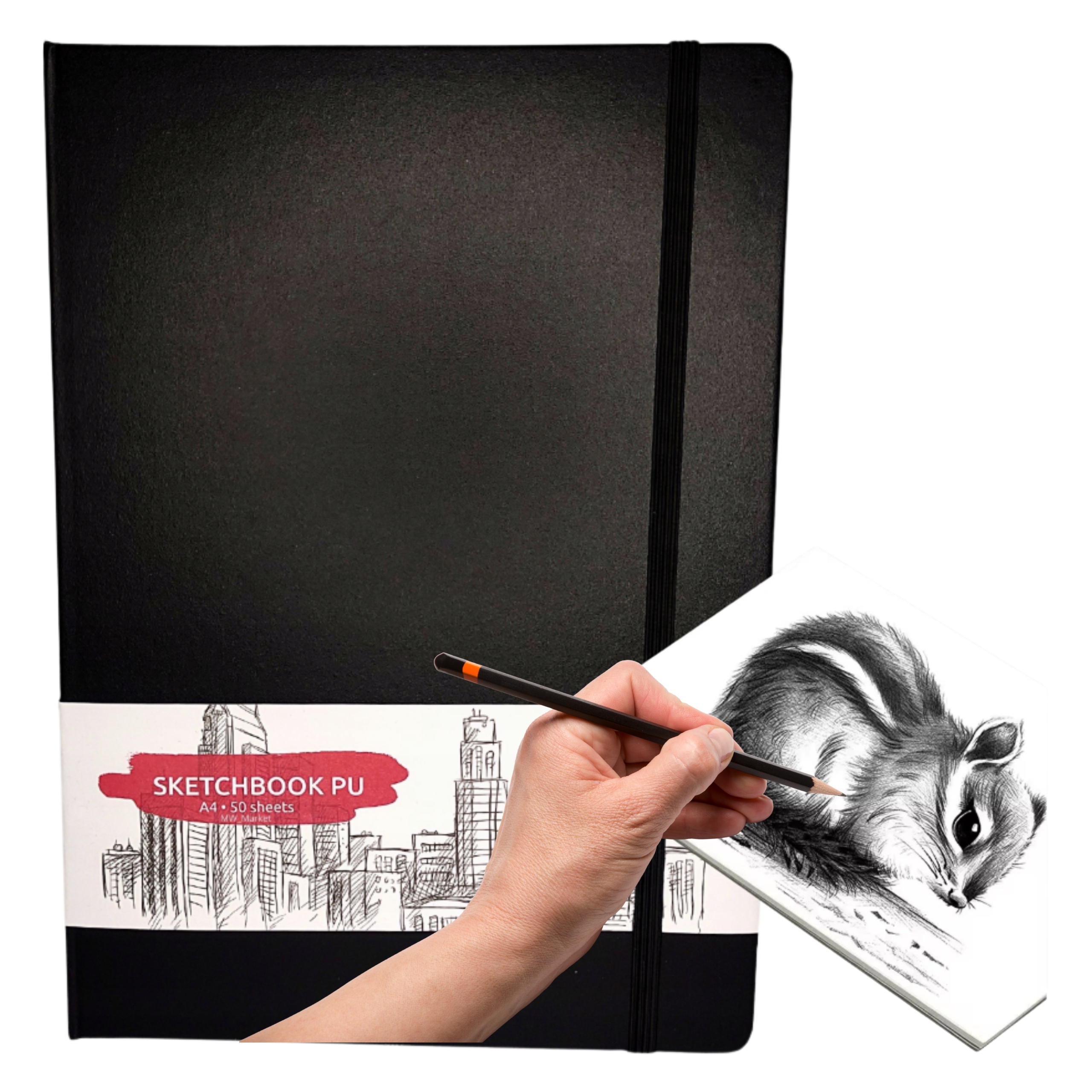 SZKICOWNIK BLOK ARTYSTYCZNY A4 50ark TWARDA OPRAWA PROFESJONALNY RYSOWNIK