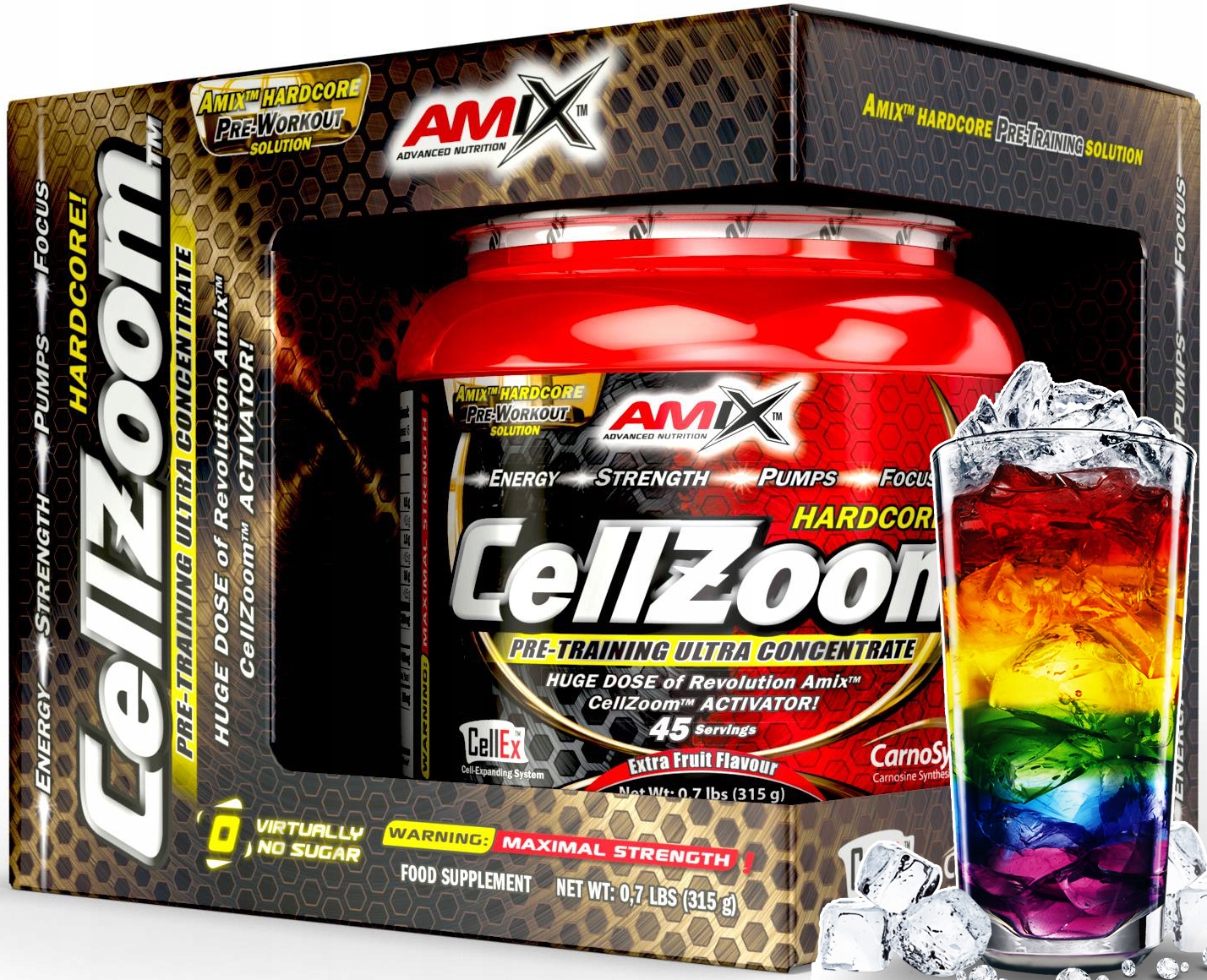 Amix CellZoom Hardcore 315g Ovocný Punč