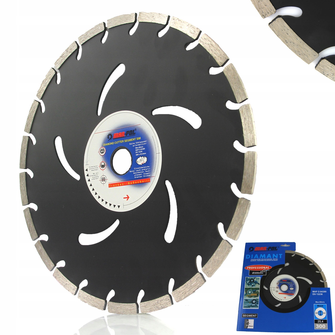 Diamantový Kotouč 300 mm Segment Beton Cihla Silná Profesionální