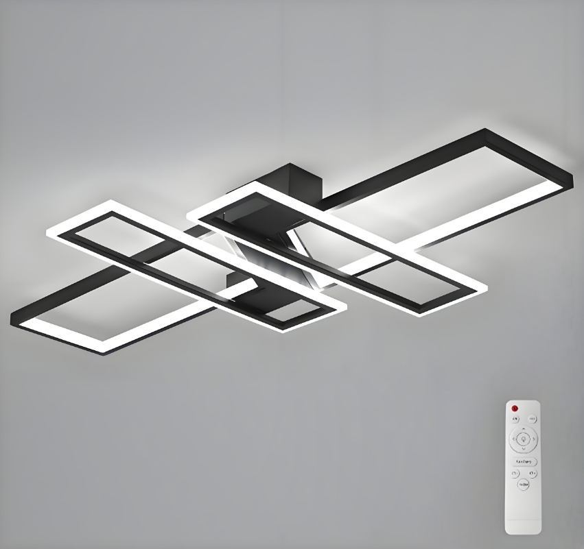 Led Stropné Svietidlo Závesné Čierne Stmievateľné Diaľkové Ovládanie Do Obývačky 45W