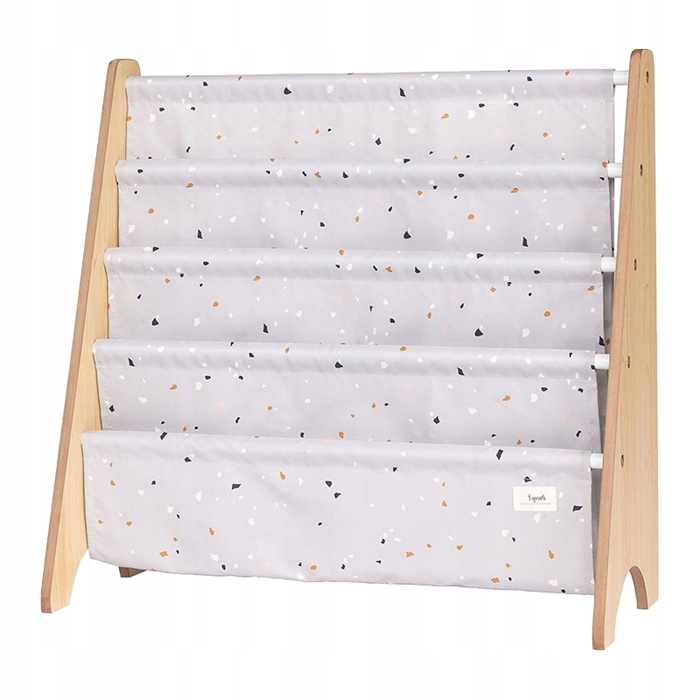 3 Sprouts Stojak na Książki Recycled Terrazzo Light Gray