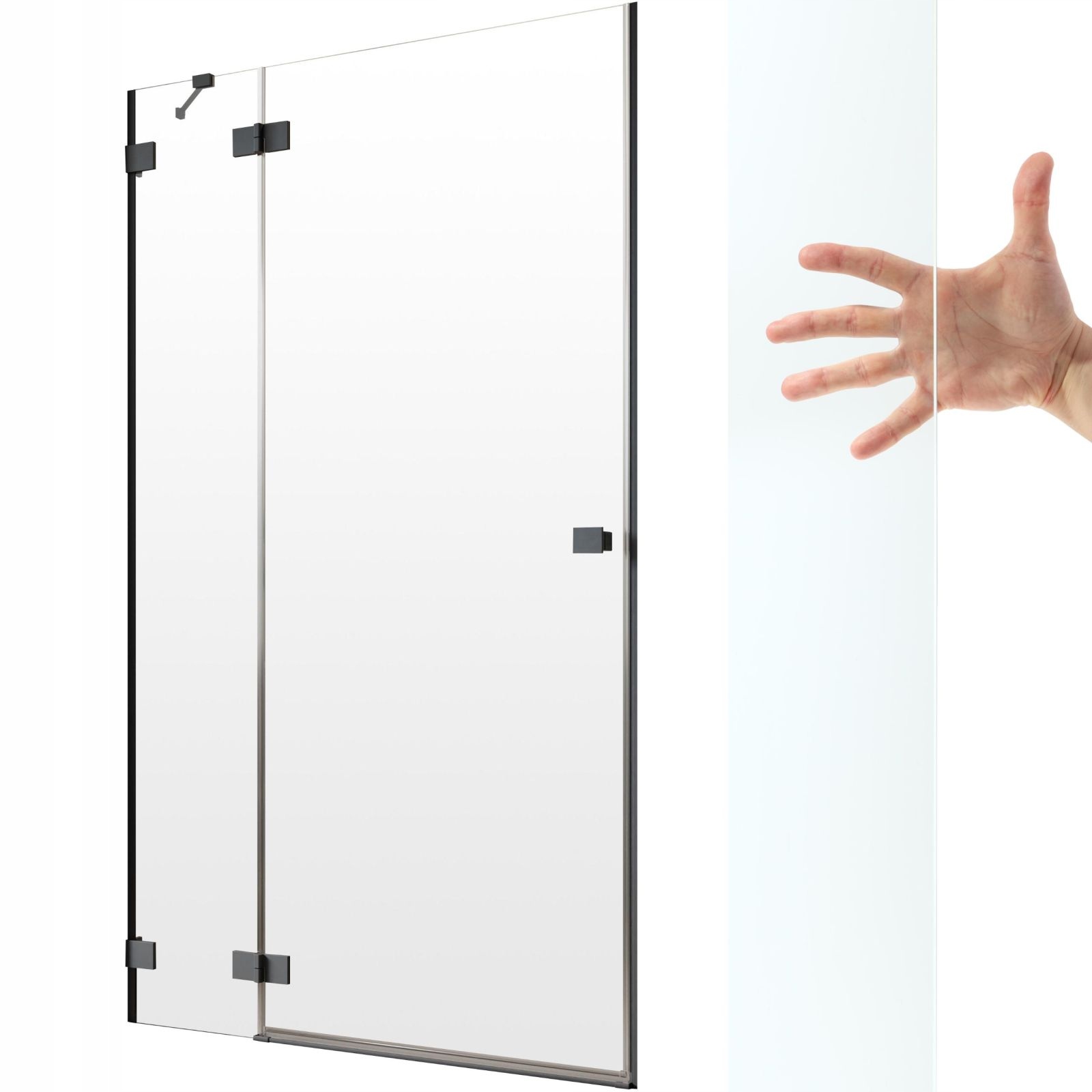 Drzwi prysznic Essenza Pro Black Dwj 100 L czyste