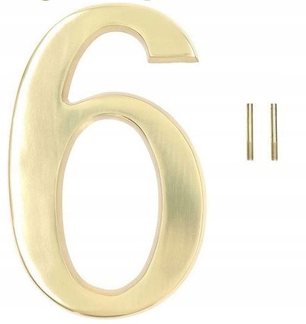 Číslice Na Dveře Dům Budova Číslo Adresa Kovová Mosaz Zlatá 19 CM 6