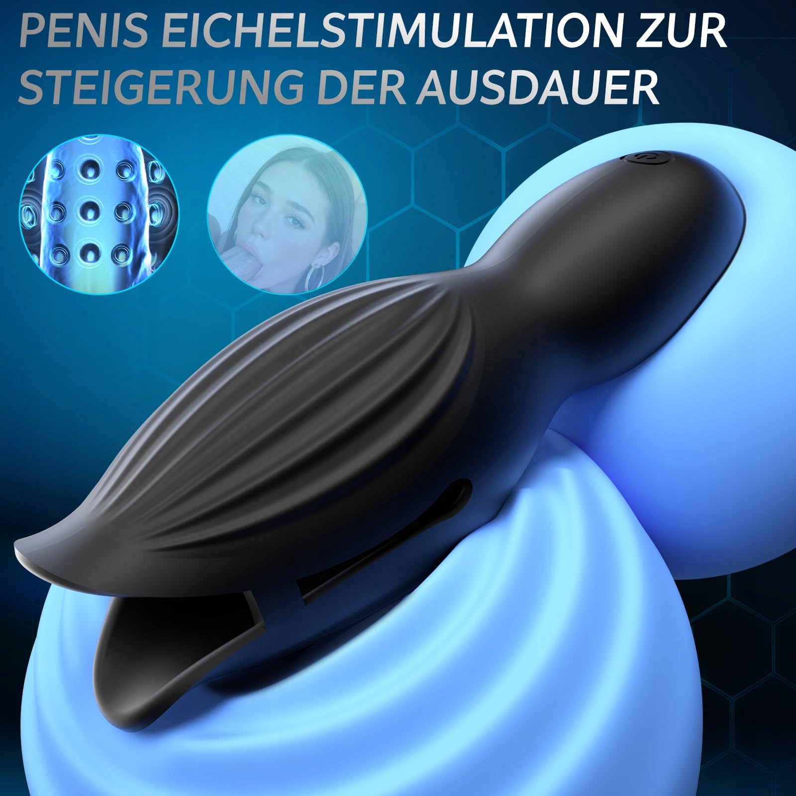 KEXYZ Masturbator Dla Mężczyzn Wibrator Eichel Stymulator 9 Trybów — miniatura 4