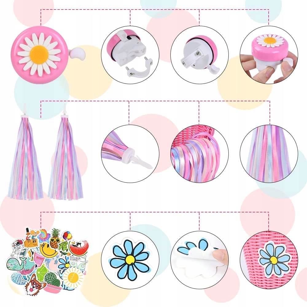 KOSZYCZEK KOSZYK DO ROWERU DLA DZIEWCZYNKI RÓŻOWY Kod producenta KOSZYK-23