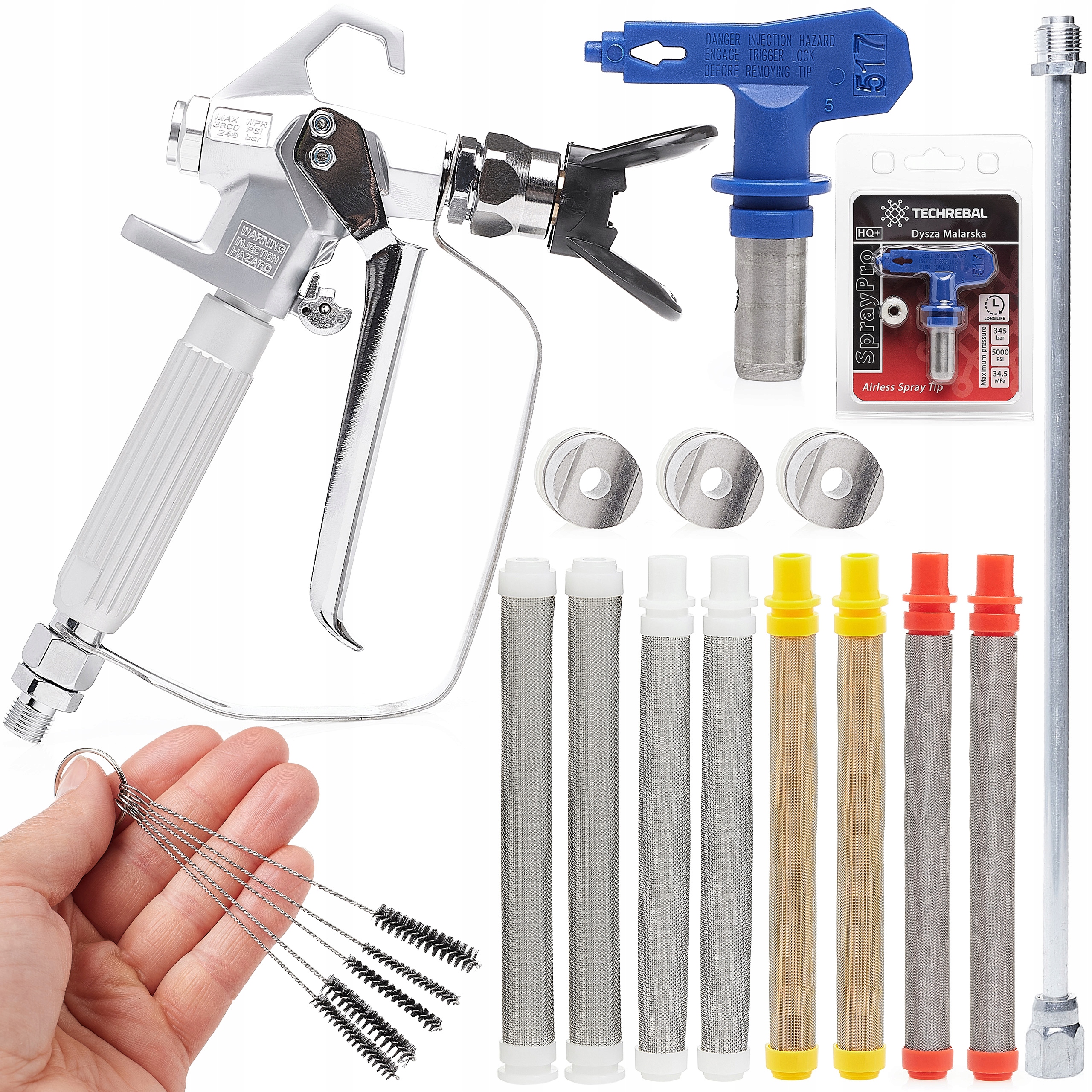 Malířská Pistole Na Malování F5 Lanca 50CM 4x Filtr Tryska 517 Set