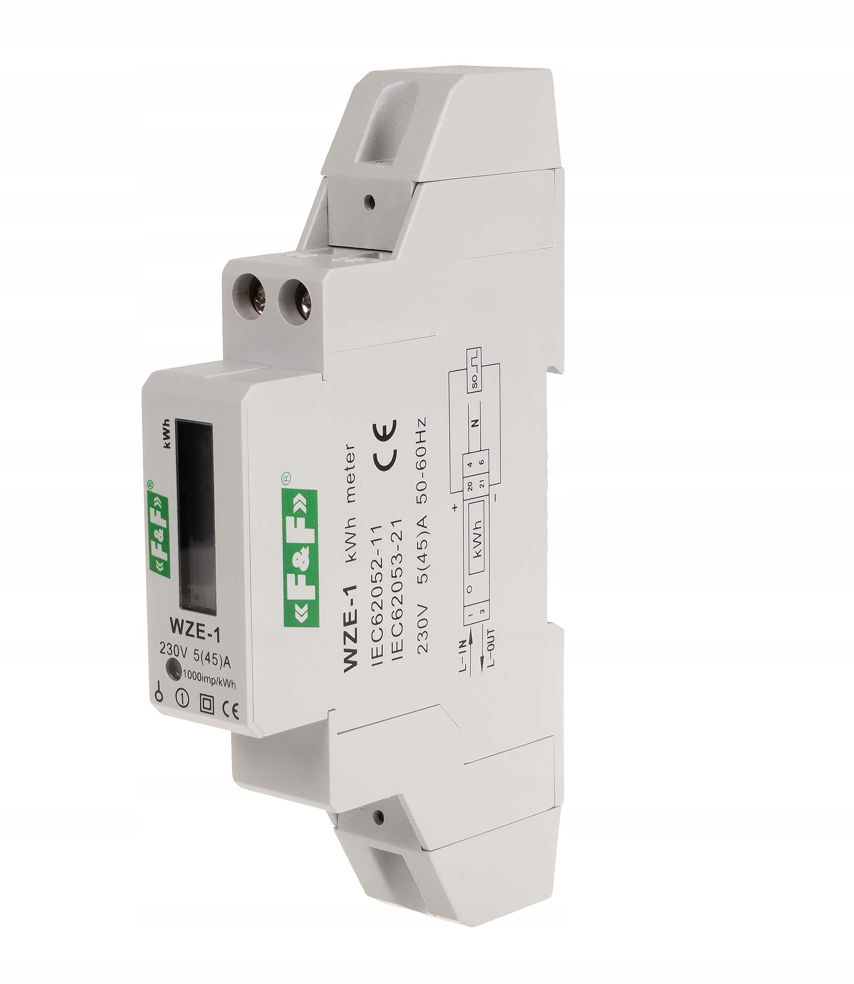 Licznik energii 1-fazowy 45A MID WZE-1 Prąd znamionowy 45 A