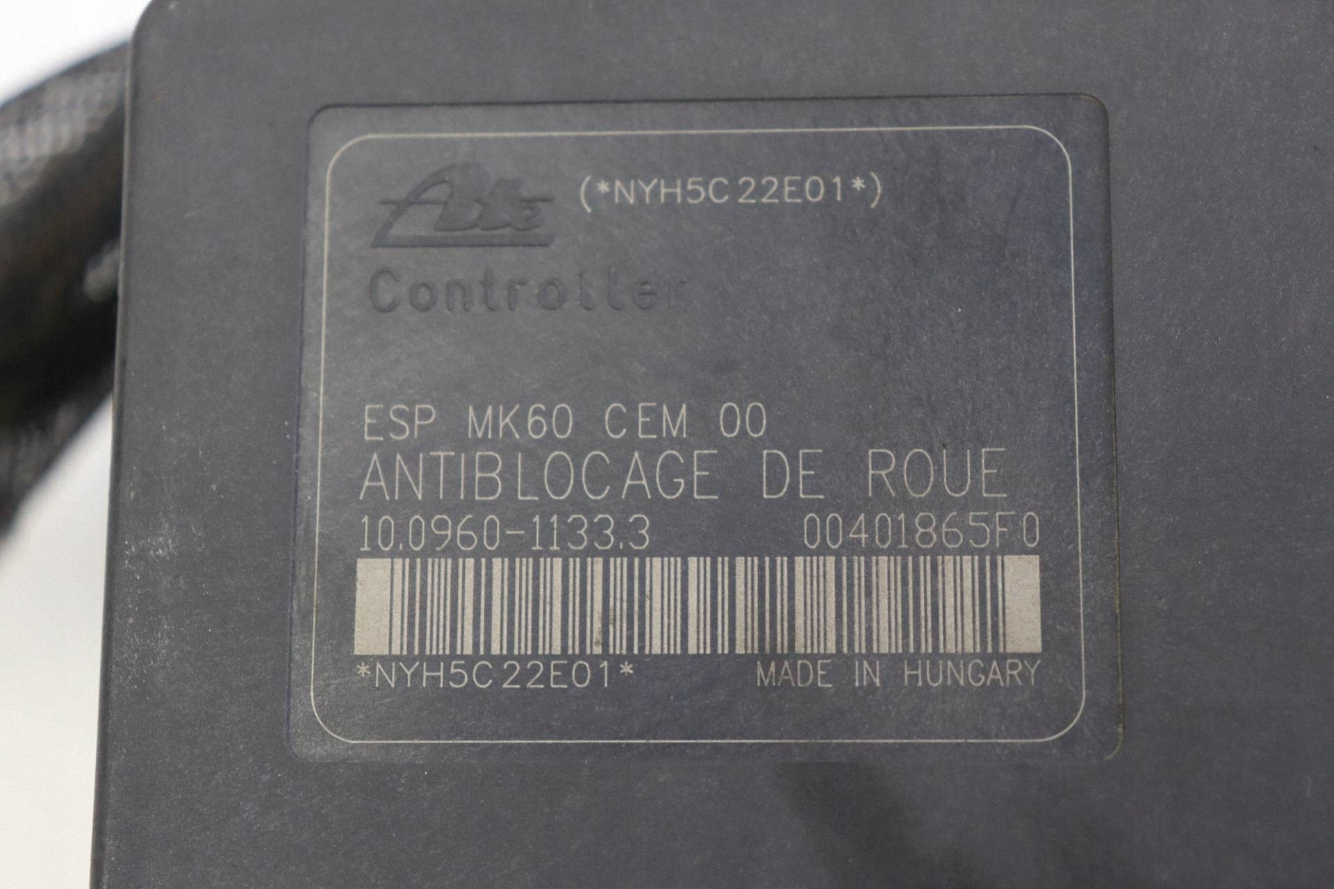 PEUGEOT 206 206CC pompa ABS 9655960880 10.0960-1133.3