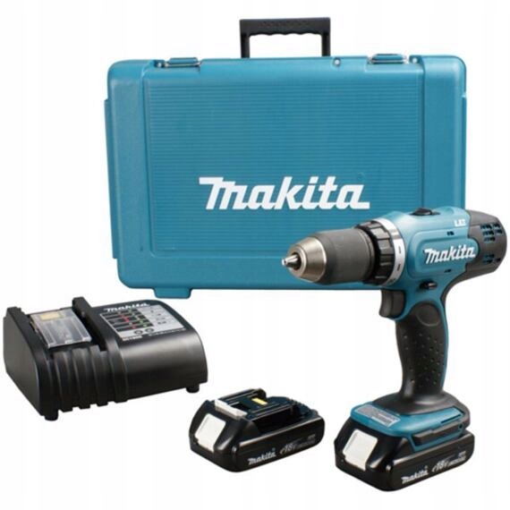 Makita DHP453SYE aku vrtačka příklepová 18V/2*1,5Ah Li-Ion, kufr