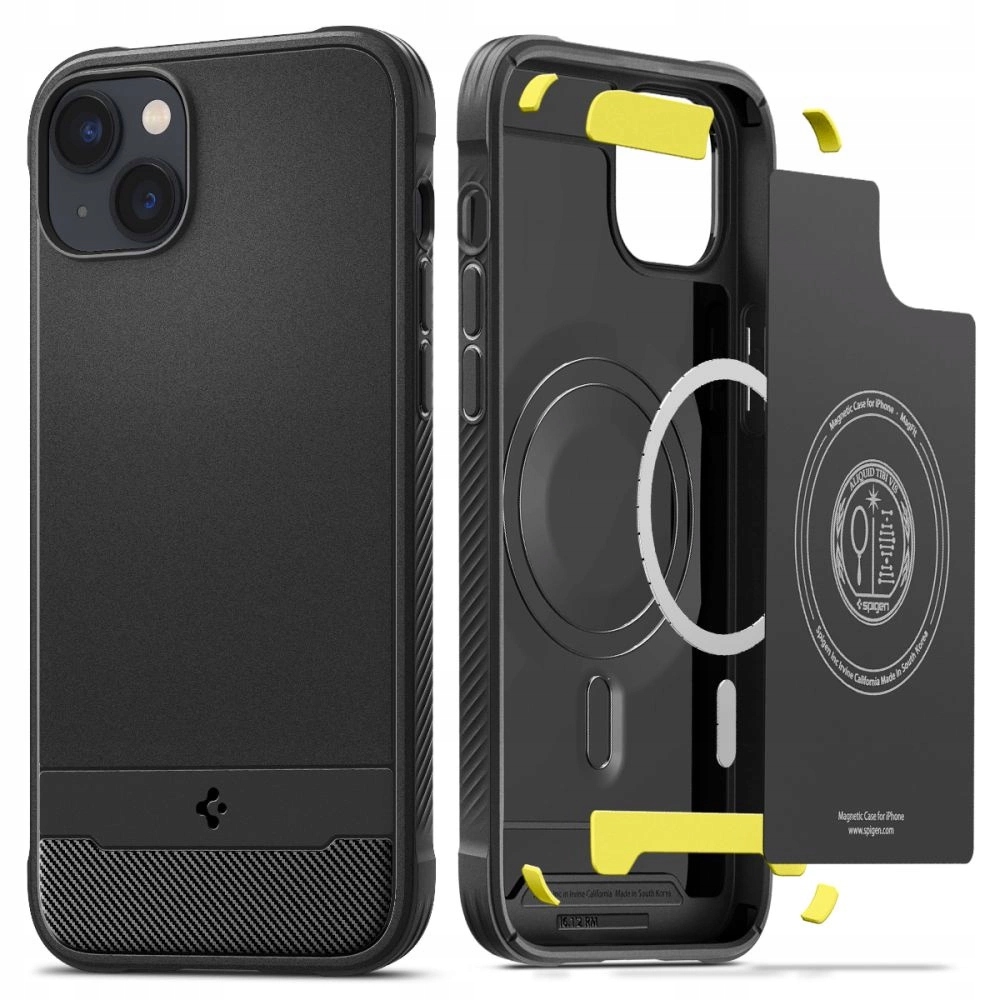 Pouzdro Spigen Rugged Armor Mag s MagSafe pro iPhone 14 černá matná barva