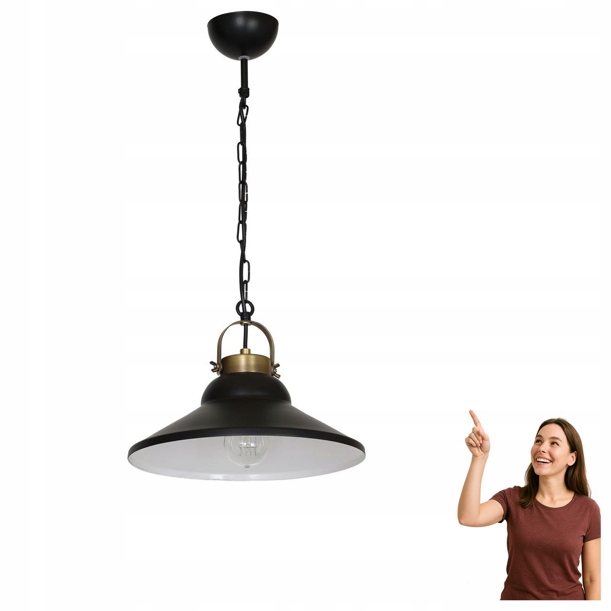 Černá závěsná lampa Iron 6207 Luminex