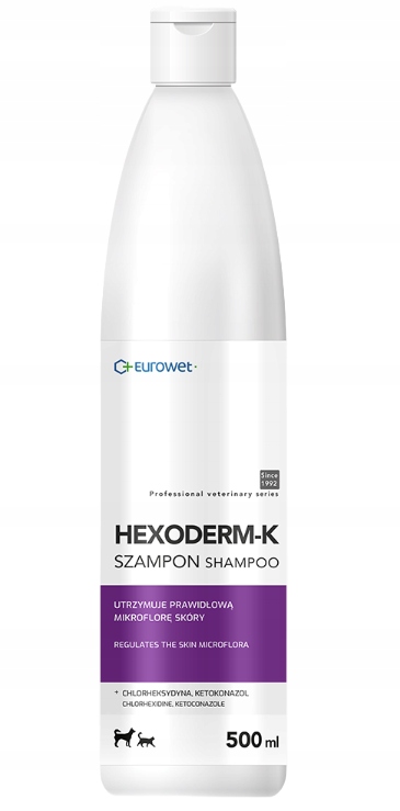 Hexoderm K 500 ml szampon z chlorheksydyną i ketokonazolem