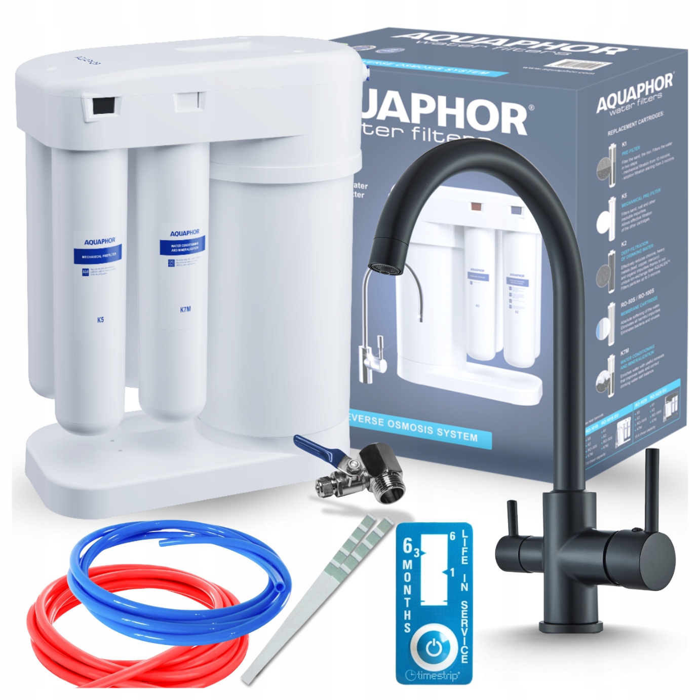 Čierna Kuchynská Batéria A Vodný Filter Aquaphor Morion 101S S Reverznou Osmózou