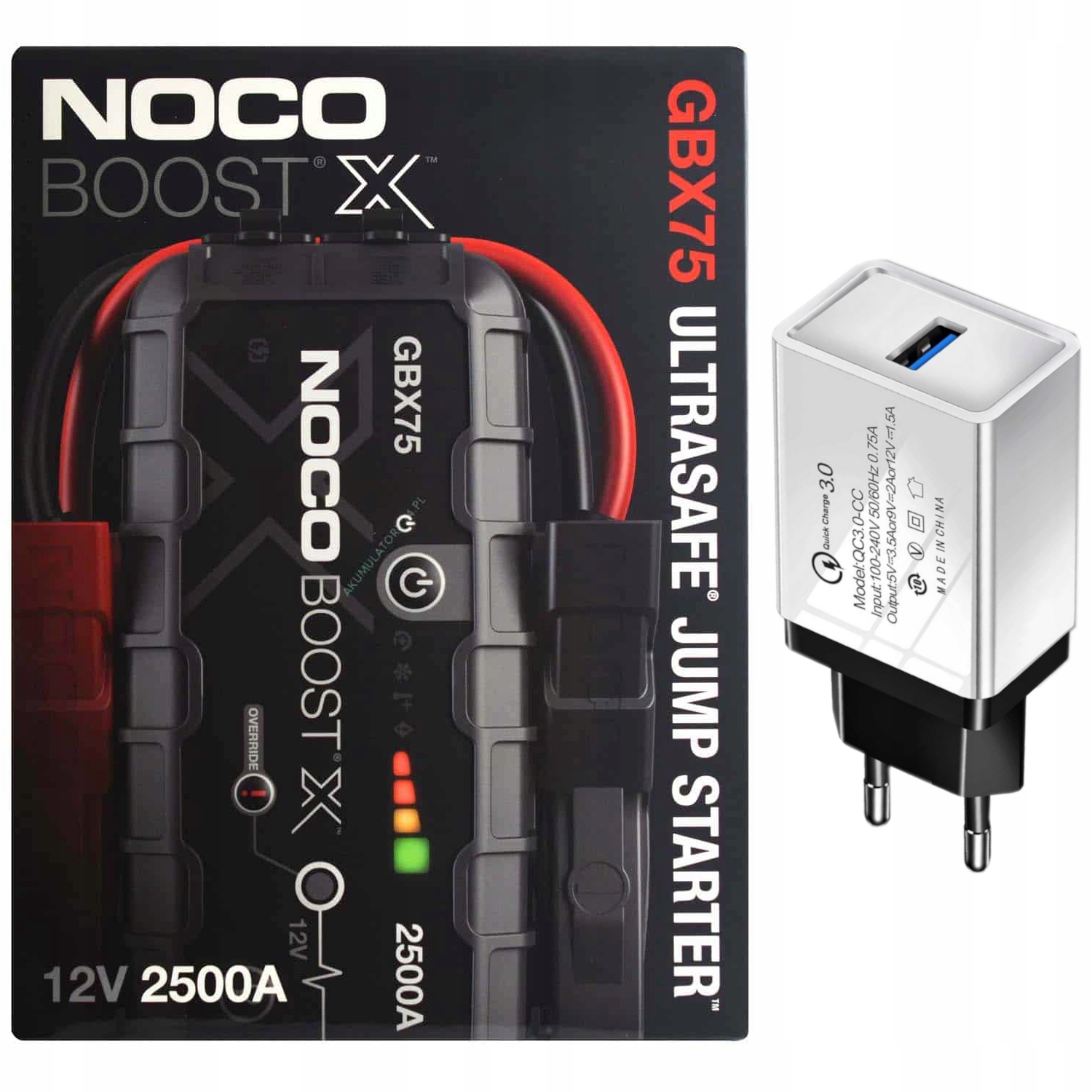 

Noco GBX75 Boost Jump Starter 2500A+ Ładowarka Usb