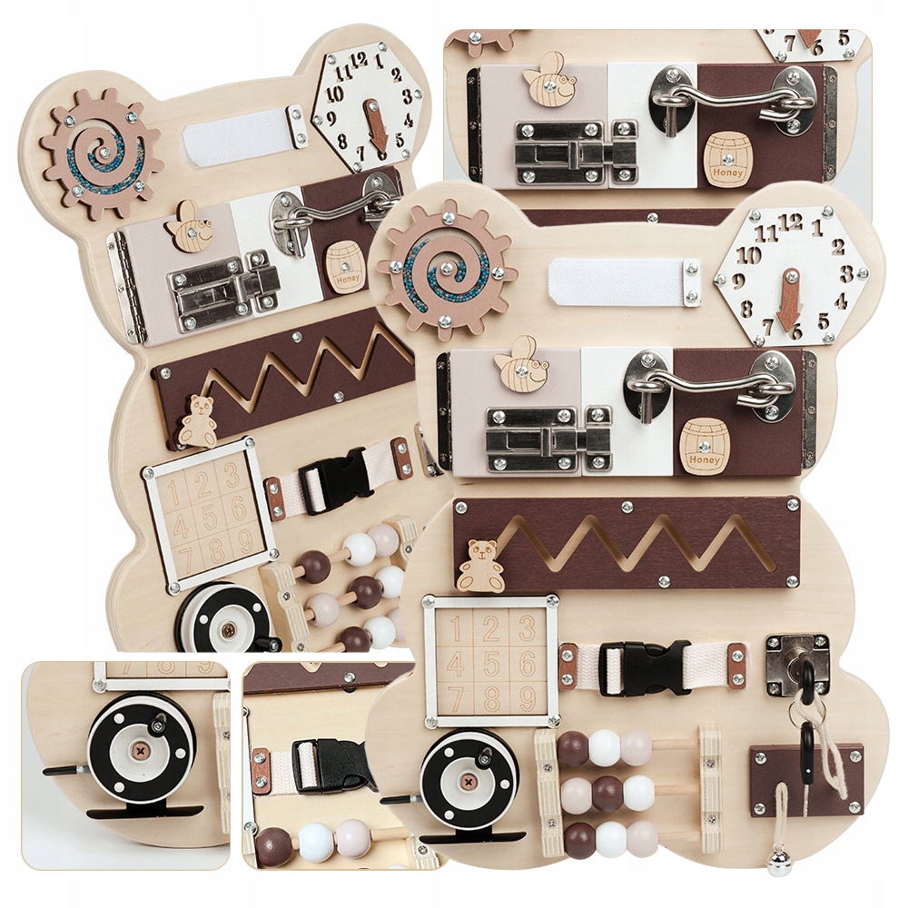 

Tablica manipulacyjna sensoryczna Montessori Bear