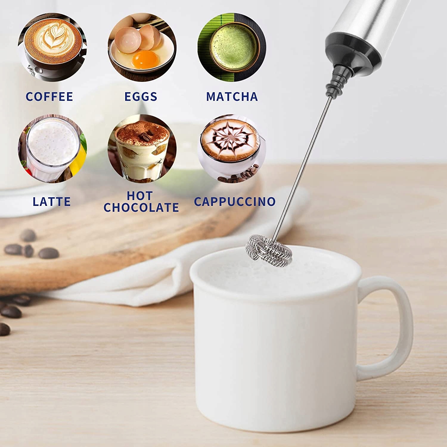 RĘCZNY SPIENIACZ MIKSER DO MLEKA KAWY ELEKTRYCZNY Rodzaj ręczny