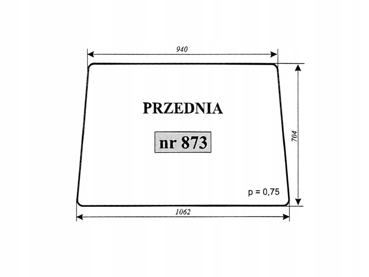 ЛОБОВОЕ СТЕКЛО MASSEY FERGUSON 873